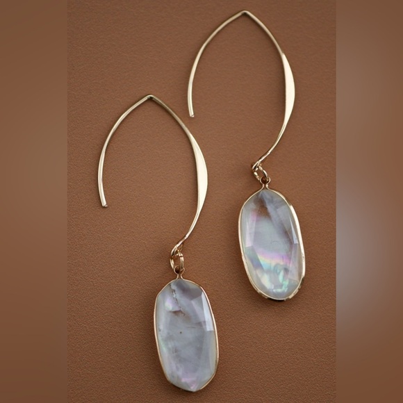 Faux mother‎ of pearl drop earrings - Picture 1 of 5
